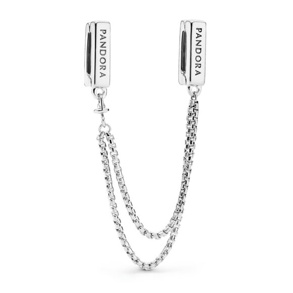 Pandora - Reflexions Bracelet with Safety Chain Clip Charm - Silver - Picture 8 of 14